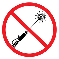 prohibited items laser pointers vector sign