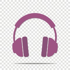 Headphones vector icon. Flat headphones icon.