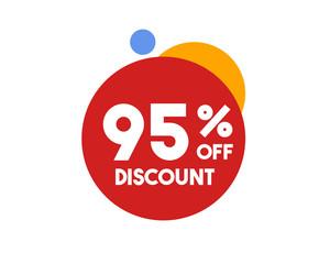 95 Discount Symbol Red Circle Design
