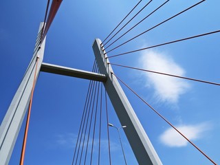 Construction of Siekierkowski Bridge, Warsaw, Poland