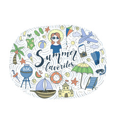 Vector  illustrations with summer elements