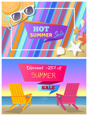 Hot Summer Sale with 25 Off Promo Posters Set