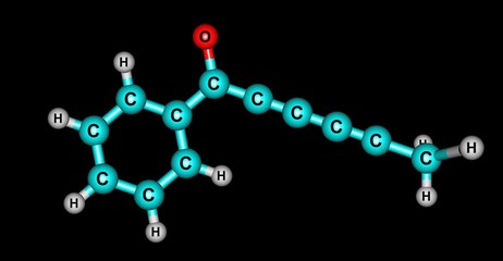 Capillin molecular structure isolated on black