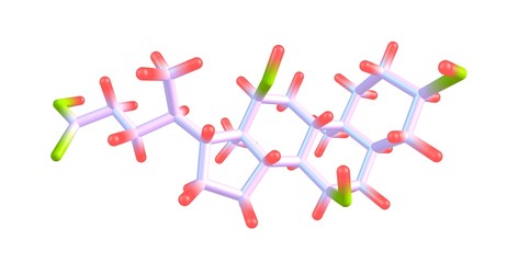 Cholic acid molecular structure isolated on white