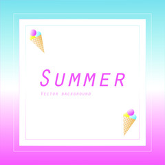 Summer colorful background for your design, text. Frame.
