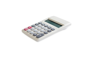 Top view of calculator isolated on a white background with clipping path.