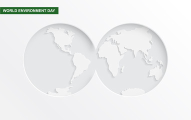 World Environment day paper cut concept