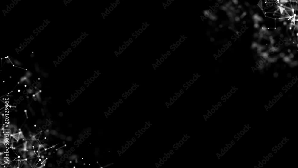 Poster scientific fundamentals and abstract technologies. digital dynamic wallpaper plexus. linked lines, t