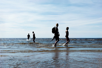 people in the sea water of the Gulf of Finland