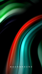 Obraz premium Fluid mixing colors, vector wave abstract background