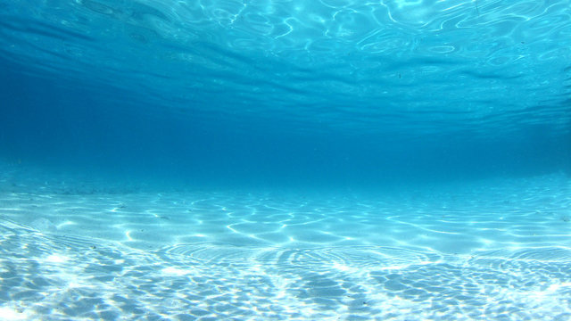 Underwater clear blue sea