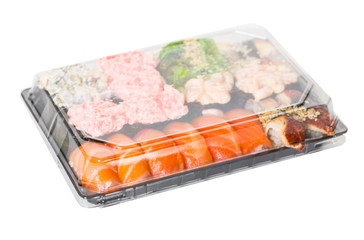 Japanese cuisine, sushi set in a package