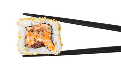 sticks keep rolls with salmon