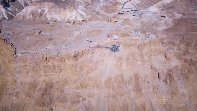 Metsada, Israel, aerial view 4k footage