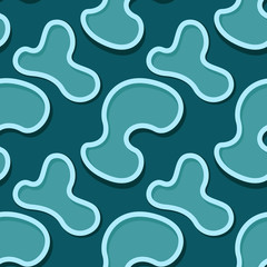 Seamless abstract geometric 3d pattern. Blue green background