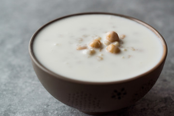 Cold Yogurt Soup with Chickpeas and Wheat Seeds / Ayran asi Corbasi / Tzatziki