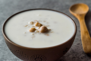 Cold Yogurt Soup with Chickpeas and Wheat Seeds / Ayran asi Corbasi / Tzatziki