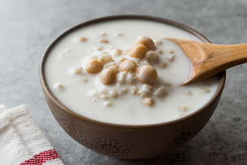 Cold Yogurt Soup with Chickpeas and Wheat Seeds / Ayran asi Corbasi / Tzatziki