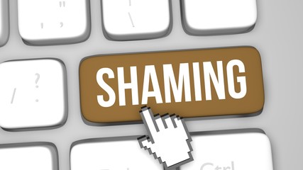 Shaming Online concept keyboard key 3d render illustration