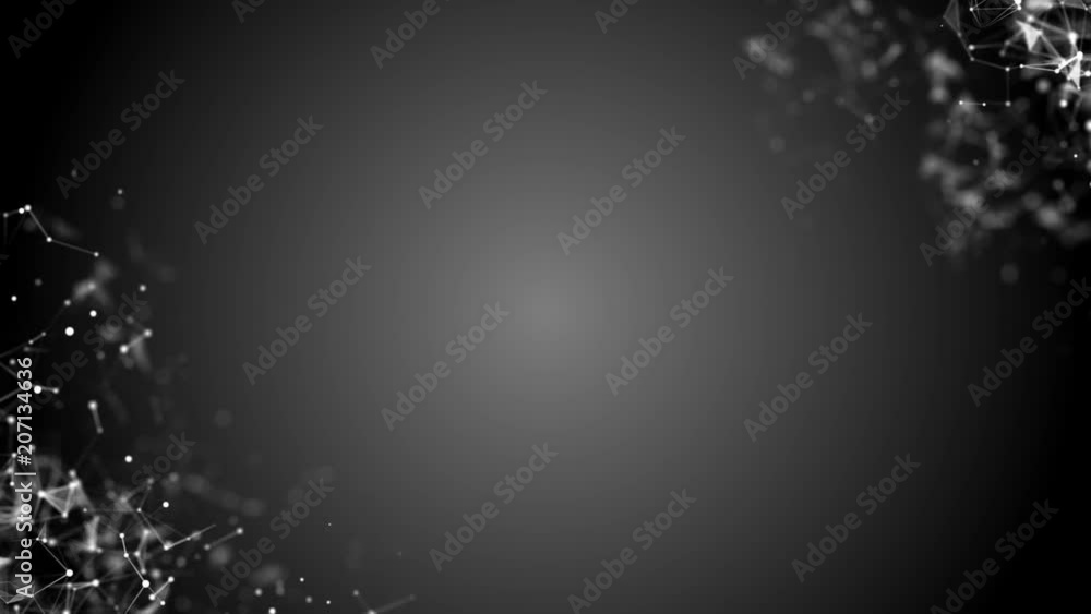 Poster scientific fundamentals and abstract technologies. digital dynamic wallpaper plexus. linked lines, t