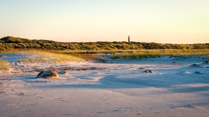 The colortones are becoming warmer when the evening has arrived on the shore of the Wadden Island of Schiermonnikoog (Friesland, the Netherlands) on a sunny late September afternoon.