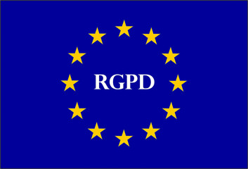 GDPR sign illustration called RGPD in French