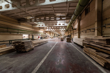 Workshop of the woodworking plant