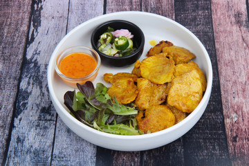 Homemade Charcoal boiled ,Pork satay served with side disk.