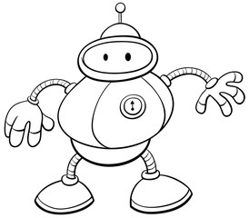 cartoon tin robot character coloring book
