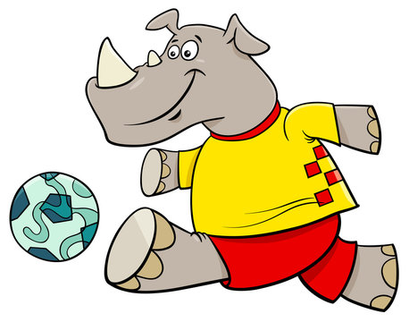 rhino football player cartoon character