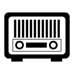 vintage antique radio on white background vector illustration