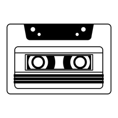 retro cassette recorder music vintage vector illustration