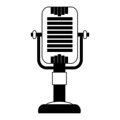 vintage retro microphone classic equipment vector illustration