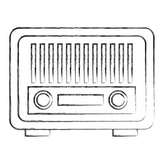 vintage antique radio on white background vector illustration