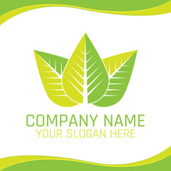 Green Leaf Eco Nature Vegan Logo for Ecology company or Health food Shop - Ver  2