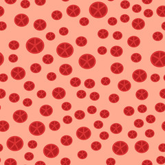Vegetable organic food sliced red tomato and bunch cluster seamless pattern vector illustration background
