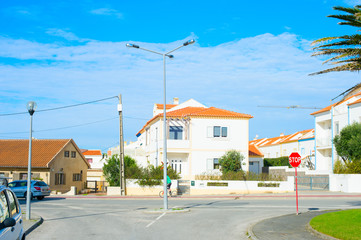 Street of Baleal village Portugal