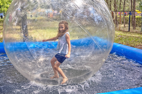 Attraction on the water - zorbing