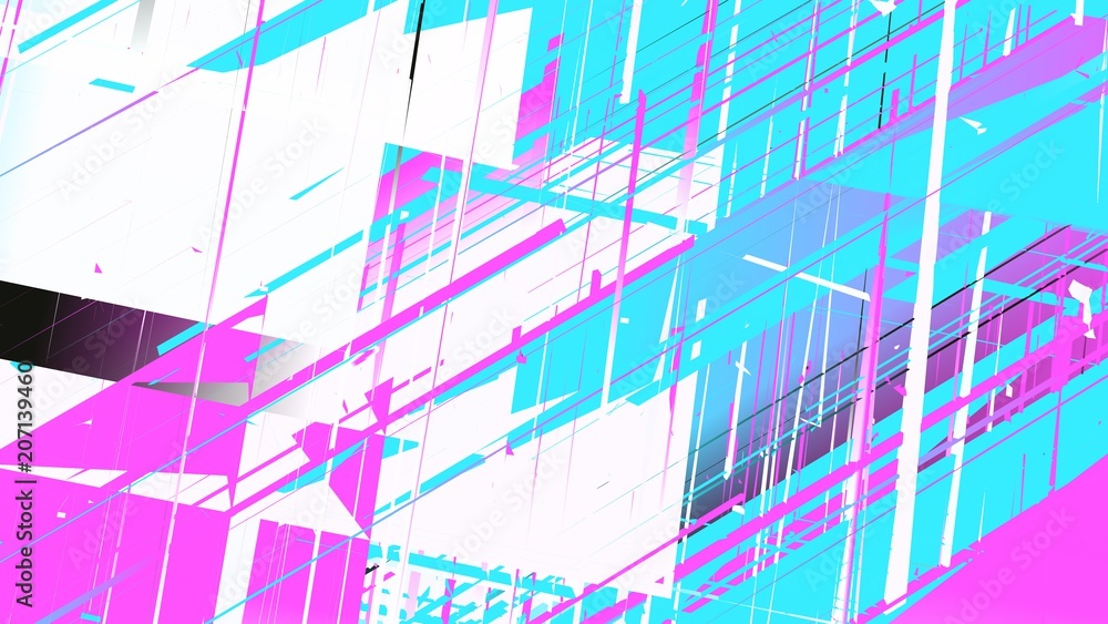 Poster glitch illustration. computer screen error. digital pixel noise abstract design. television signal f