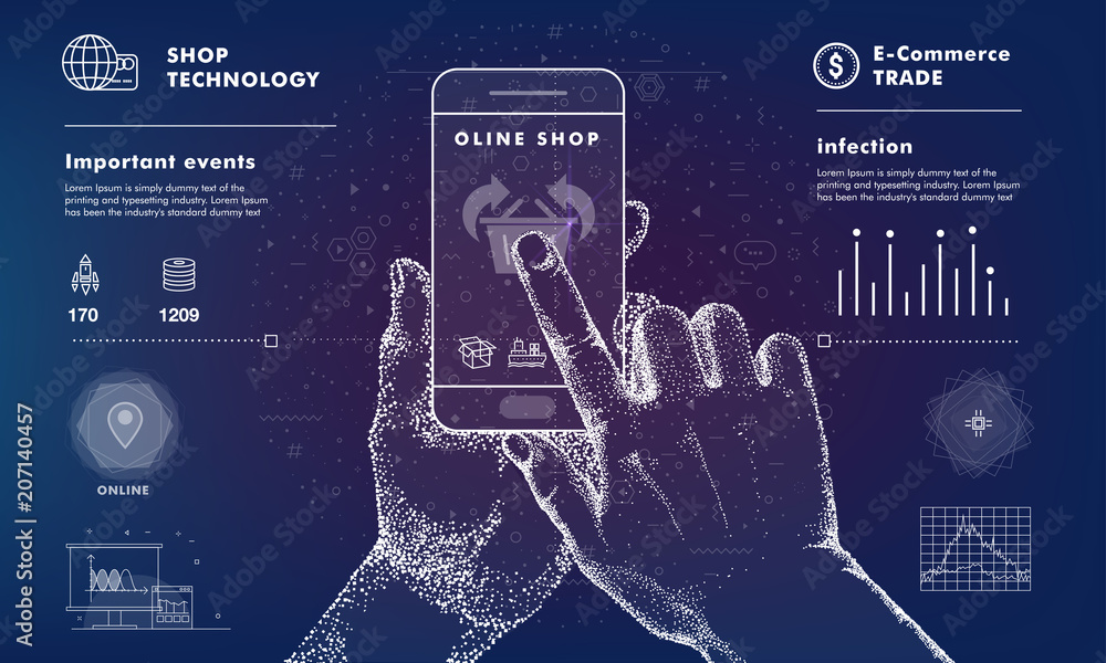 Poster mining bitcoin technology on autonomic computing program and trade platform. trendy design in awesom