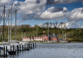 Small harbor in Dyvig on Als in Denmark