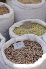 Fototapeta premium Close up of bags of beans