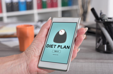 Diet plan concept on a smartphone