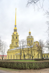 Fototapeta na wymiar Saints Peter and Paul Cathedral in Saint Petersburg.