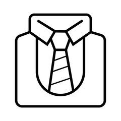Uniform line icon, outline vector sign, linear style pictogram isolated on white. Shirt and tie symbol, logo illustration. Editable stroke. Pixel perfect vector graphics