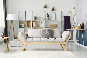 Scandi bright living room interior