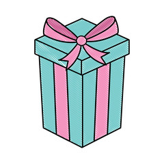 gift box icon over white background, colorful design. vector illustration