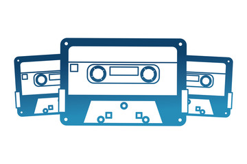 cassettes music retro style vector illustration design