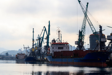 Cargo port on Black Sea in Batumi, Georgia