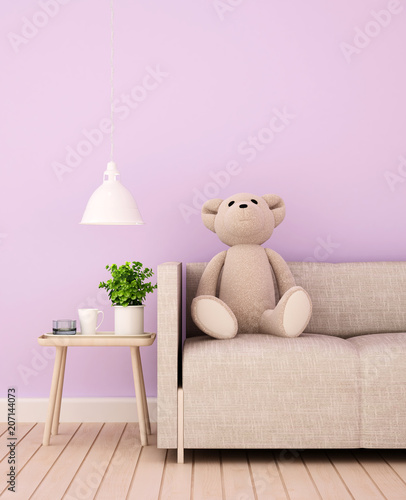Kid Room Or Living Area Pink Tone In Nursery Or Apartment
